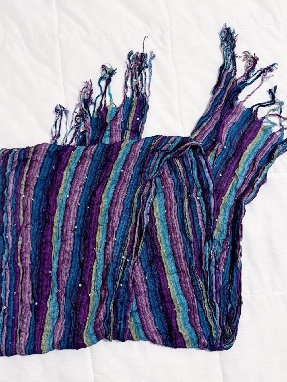 Vintage striped sequin scarf